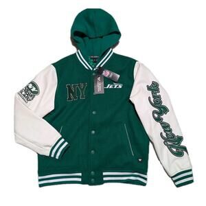 NY Jets Green Varsity Full-Snap Jacket Women's Medium Gotham City Football NWT